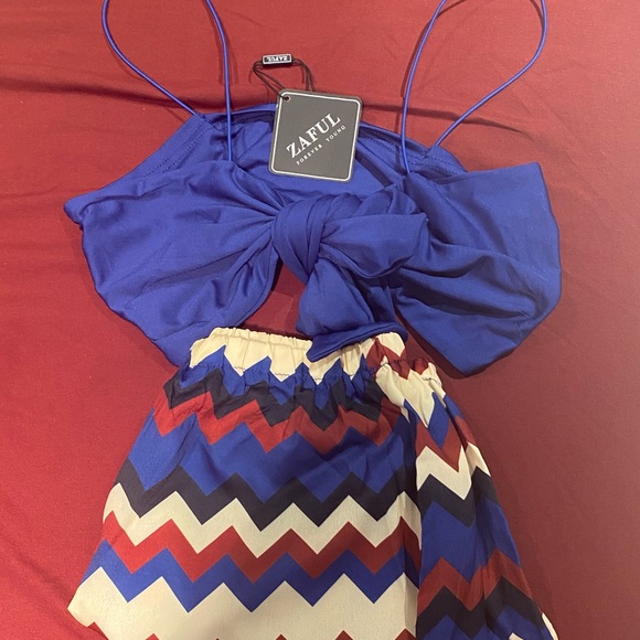 Zaful two piece blue set - Picture 1 of 3